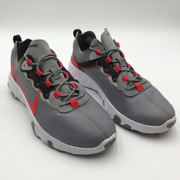 Nike Renew Element 55 Kid‎ 6Y Particle Gray Track Red Shoes CK4081-002 - Picture 1 of 10